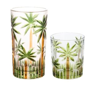 Loja Casa Canto - Copos de Cristal - Jogo Copos LongDrink Wisky 12un Cristal Palm Tree Wolff