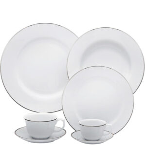 Loja Casa Canto - Aparelho de Jantar 06 pessoas - aparelho de Jantar, Chá e Café 42pç Flamingo Isabel Porcelana Oxford