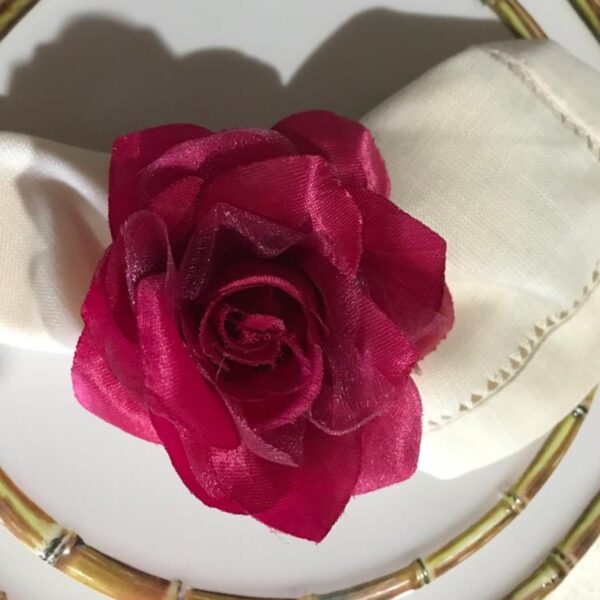 Loja Casa Canto - Porta Guardanapo - Porta Guardanapo 6un Flor Rosa Lé Crochet