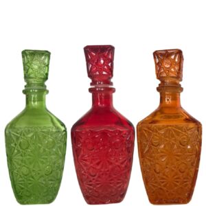 Loja Casa Canto - Jarra de Vidro - Garrafa Licoreira 3un Vidro Colorida 24x9cm Bon Gourmet