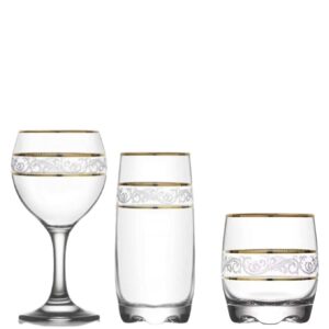 Loja Casa Canto - Taças de Vidro - Jogo Taças e Copos Long Drink Wisky adora Sutan 18un Mimo Style