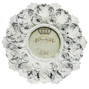 Loja Casa Canto - Porta Retratos - Porta Retrato Redondo Resina Branco Provençal