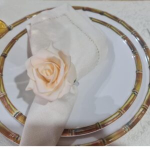 Loja Casa Canto - Porta Guardanapo - Porta Guardanapo 8un Flor Bege Rosada Lé Crochet