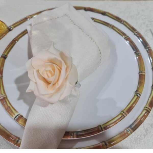 Loja Casa Canto - Porta Guardanapo - Porta Guardanapo 8un Flor Bege Rosada Lé Crochet